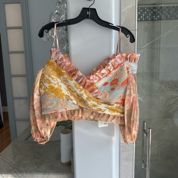 ZIMMERMANN Postcard Pleated Fan Bodice Top - Picture 10 of 12